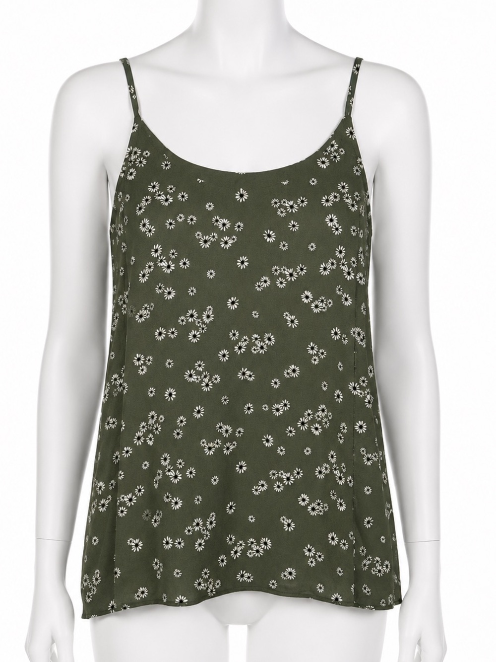 Reitmans R Essentials Olive Green Daisy Floral Cami Tank Top - Size XXL